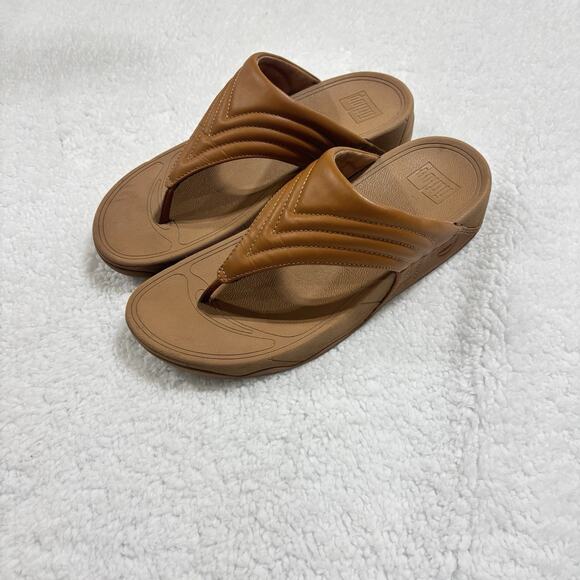 Fitflop Shoes - FitFlop Walkstar Leather Toe-Post Sandals Light Tan Size 8 Comfort Sandal
